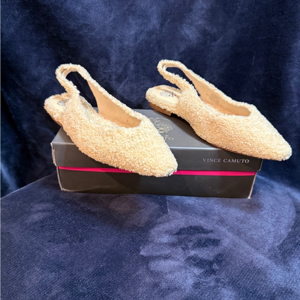 Vince Camuto Women's Cream Textured Slingback Heels